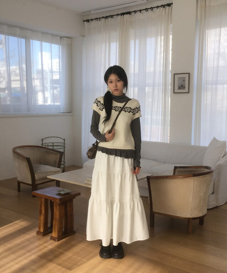 レースニーソックス GREY