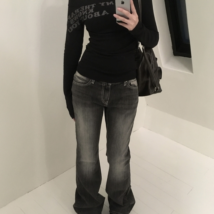 ローブーツカットパンツ BLACK DENIM