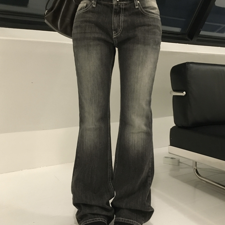 ローブーツカットパンツ BLACK DENIM