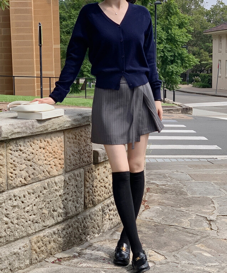 ジョイVネックカーディガン NAVY
