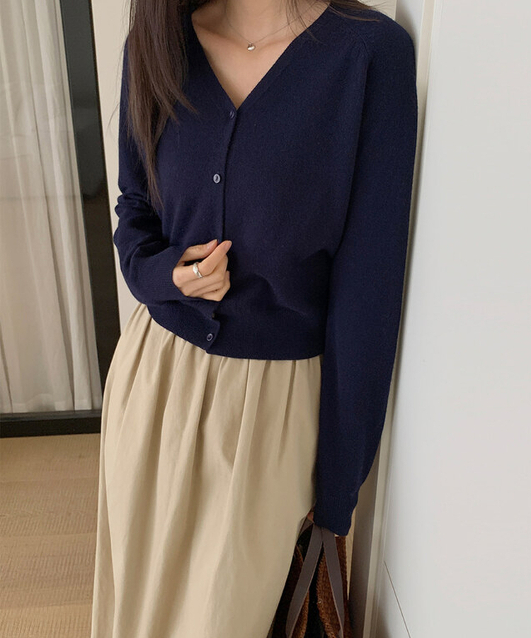 ジョイVネックカーディガン NAVY