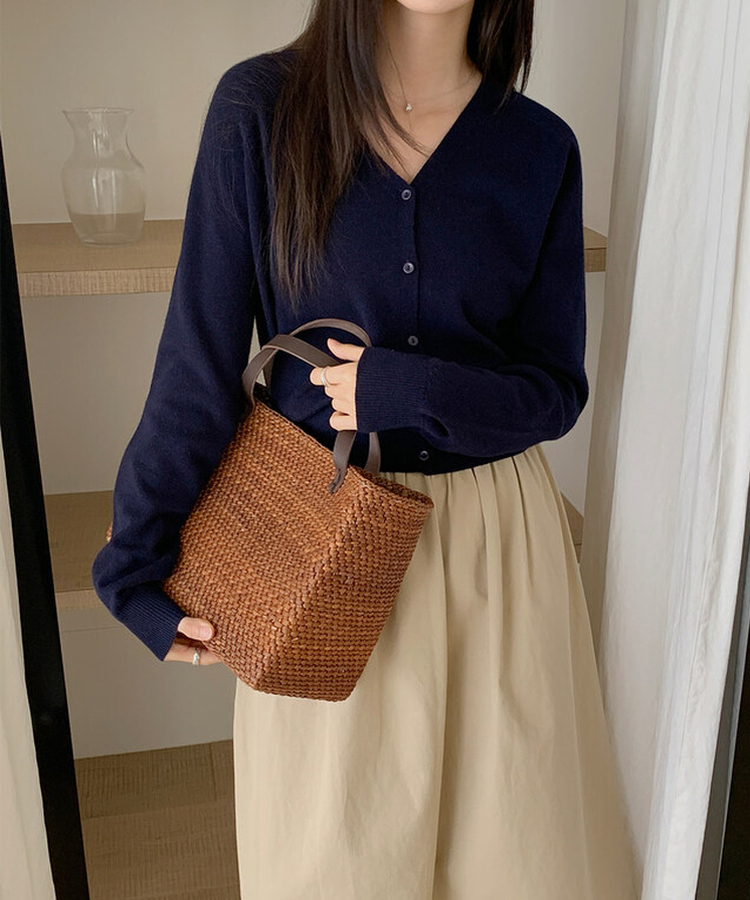 ジョイVネックカーディガン NAVY