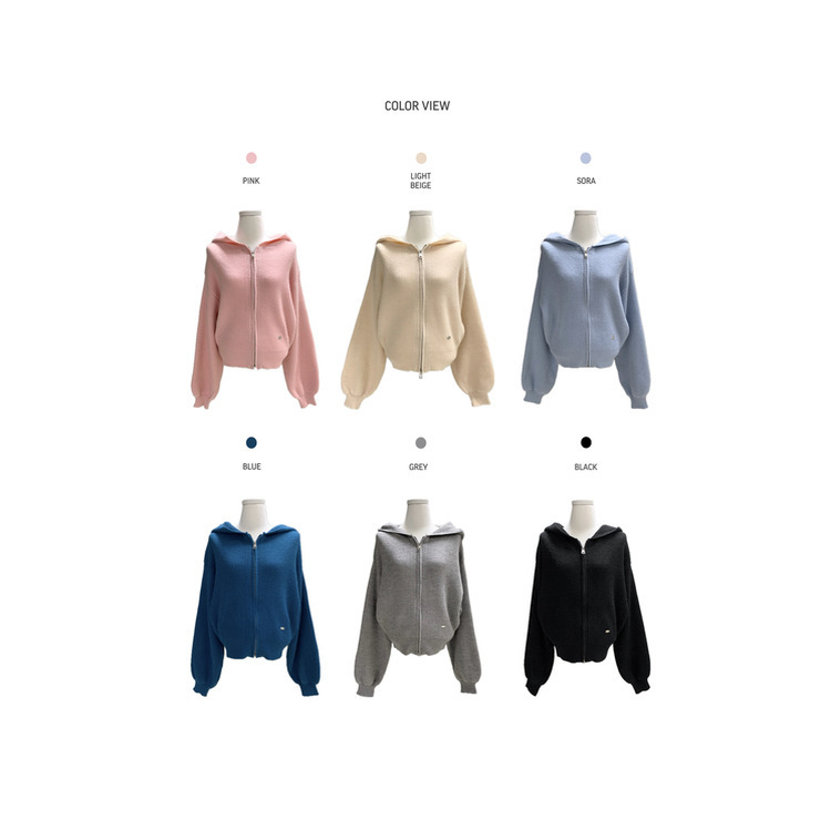 アントニットフードジップアップ(6color)
