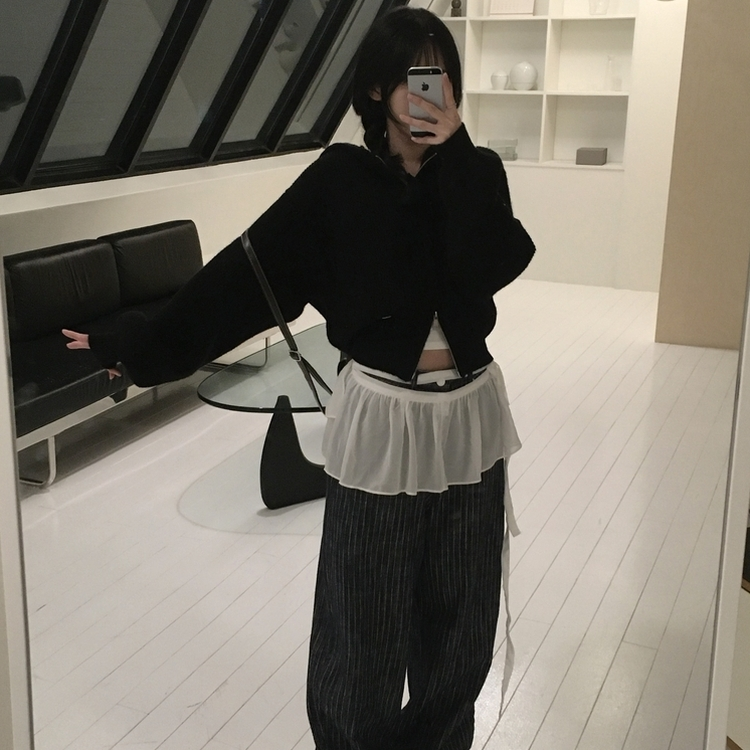 アントニットフードジップアップ(6color) BLACK