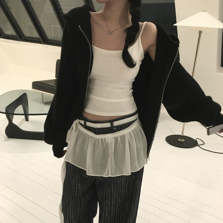 アントニットフードジップアップ(6color) BLACK