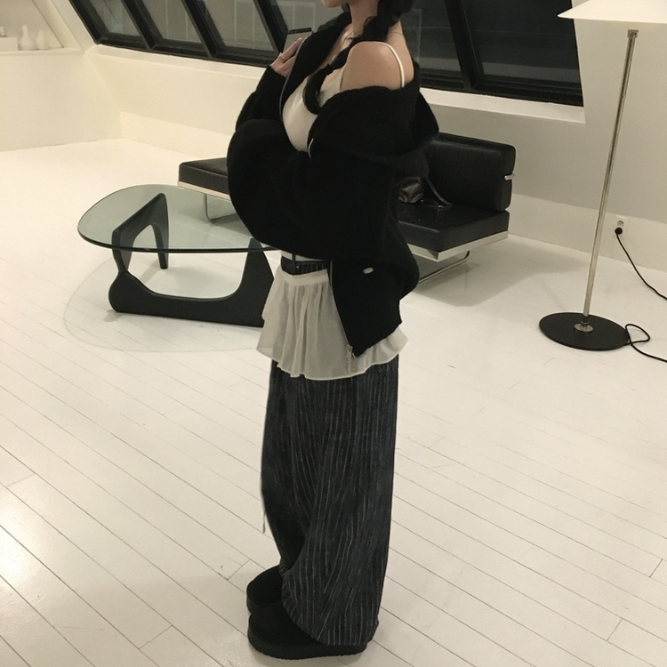 アントニットフードジップアップ(6color) BLACK