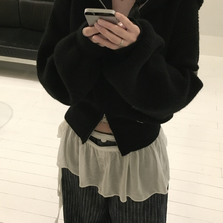 アントニットフードジップアップ(6color) BLACK