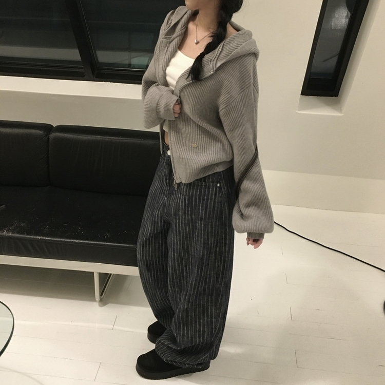 アントニットフードジップアップ(6color) GREY