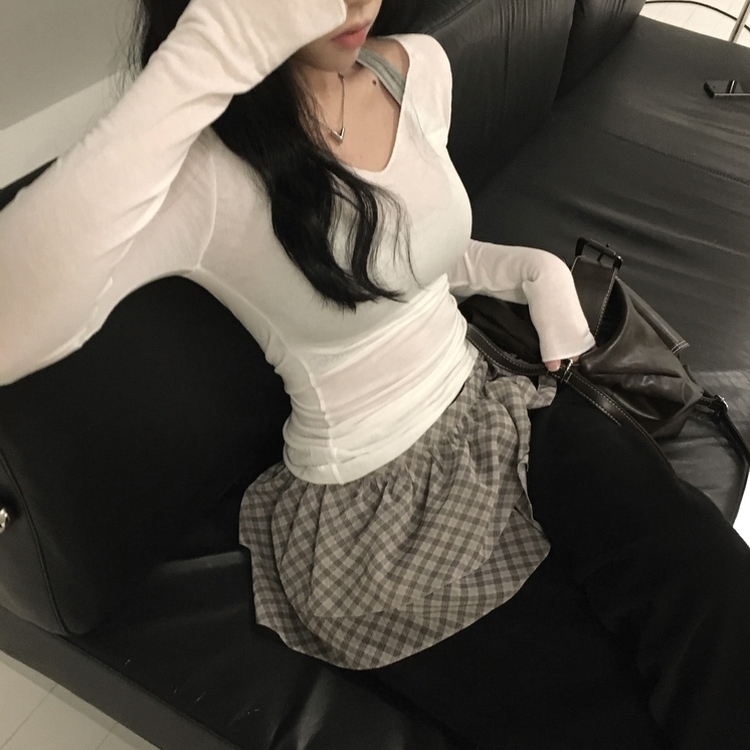 プレッピーレイヤードラップスカート DEEP BEIGE