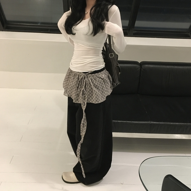パウンドワイドパンツ BLACK