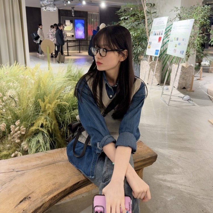 ニットVネックベスト GRAY