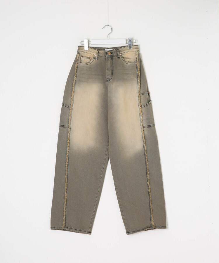 ビンテージスリットワイドデニムパンツ