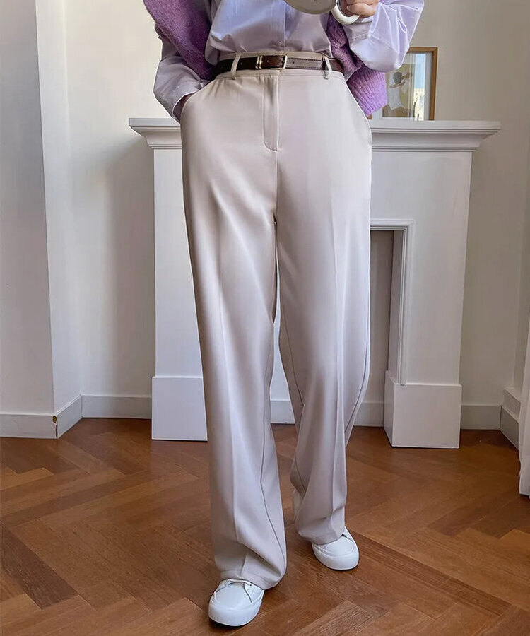 【丈別】バンディングワイドスラックス BEIGE