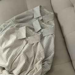 ストライプコットンポケットシャツャツ