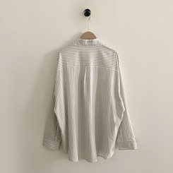 ストライプコットンポケットシャツャツ