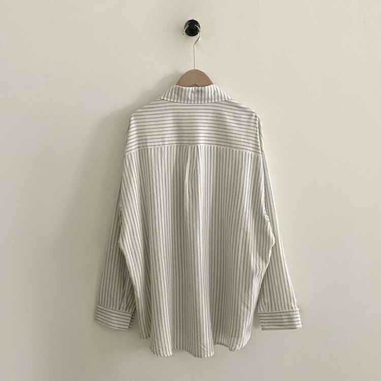 허니 스트라이프 코튼 포켓 오버핏 셔츠남방 3color