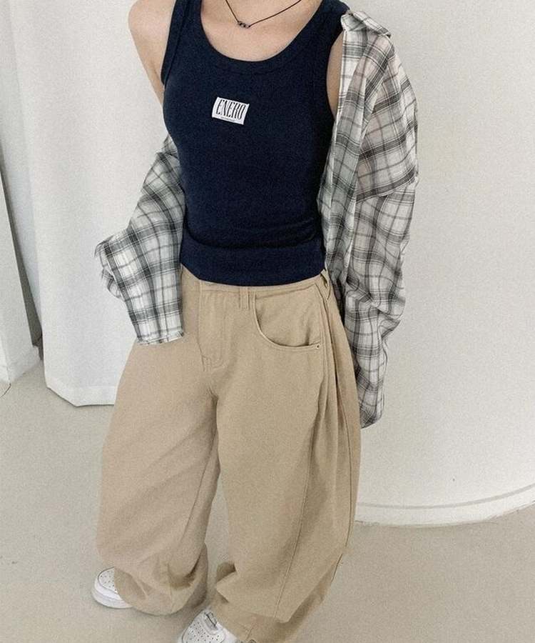 ピンタックバルーンコットンワイドパンツ BEIGE