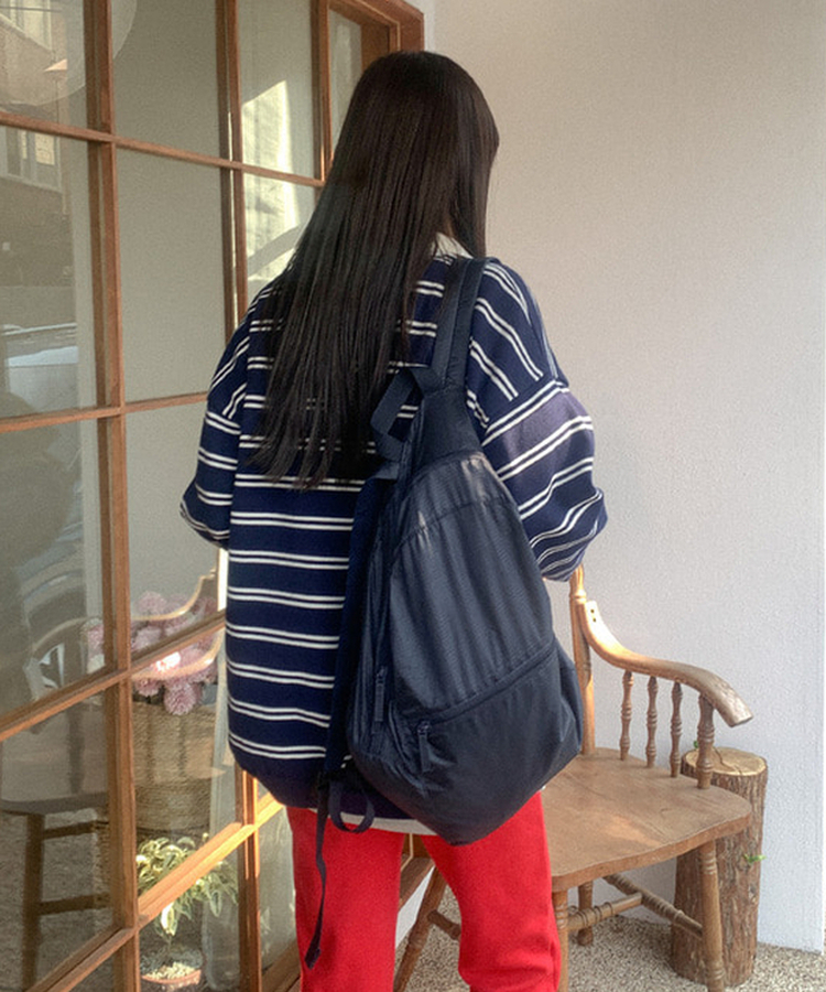 ストライプカラーニット(5color) NAVY