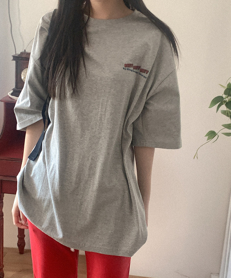 コットンプリンティング半袖Tシャツ GREY