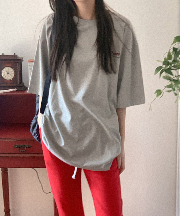 コットンプリンティング半袖Tシャツ GREY