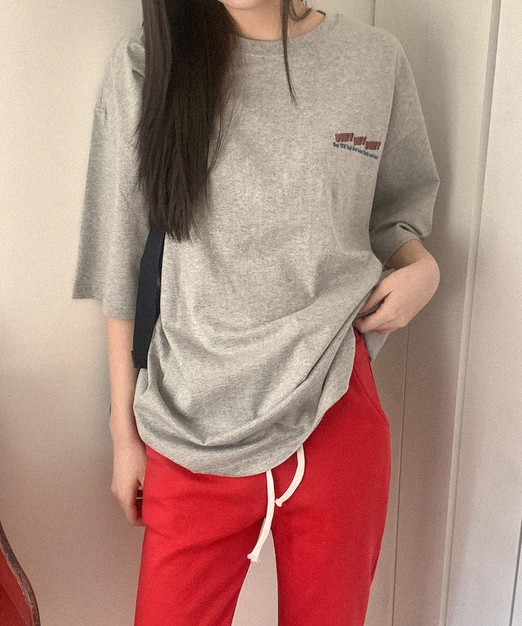 コットンプリンティング半袖Tシャツ GREY