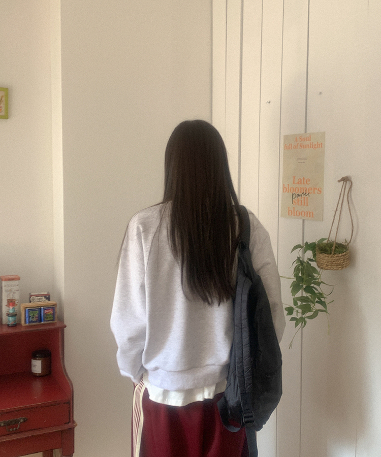 レタリングトレーナー(5color) MELANGE WHITE