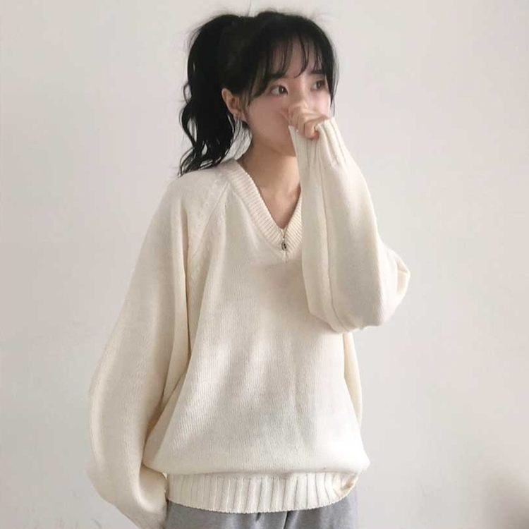 デイリーVネックルーズニット(10color) IVORY