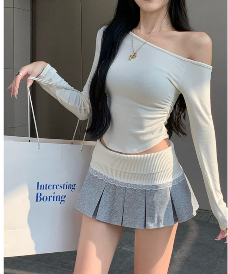 バンディングレーススカート GREY