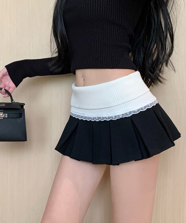 バンディングレーススカート BLACK