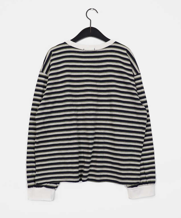 ストライプオーバーフィット長袖Tシャツ