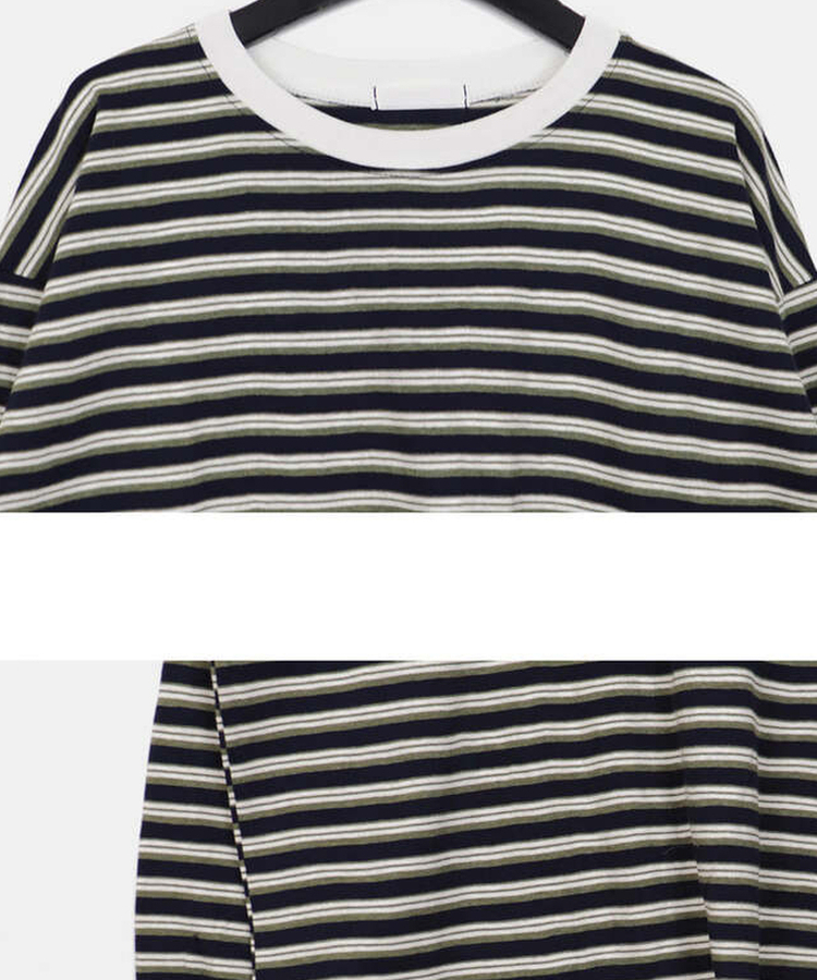 ストライプオーバーフィット長袖Tシャツ