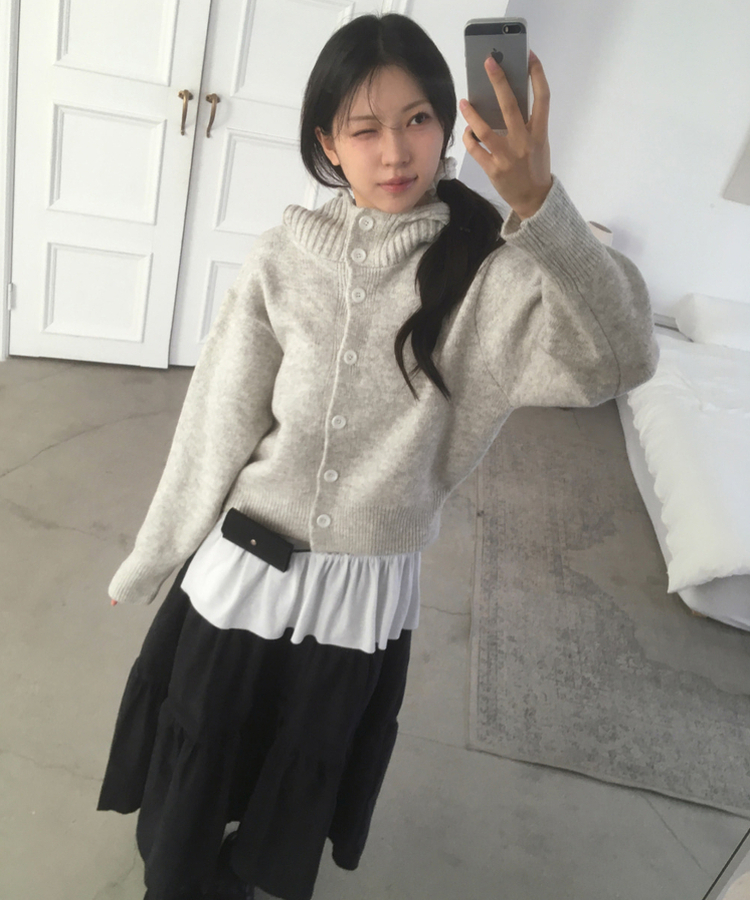 フリルシャーリングレイヤードワンピース IVORY