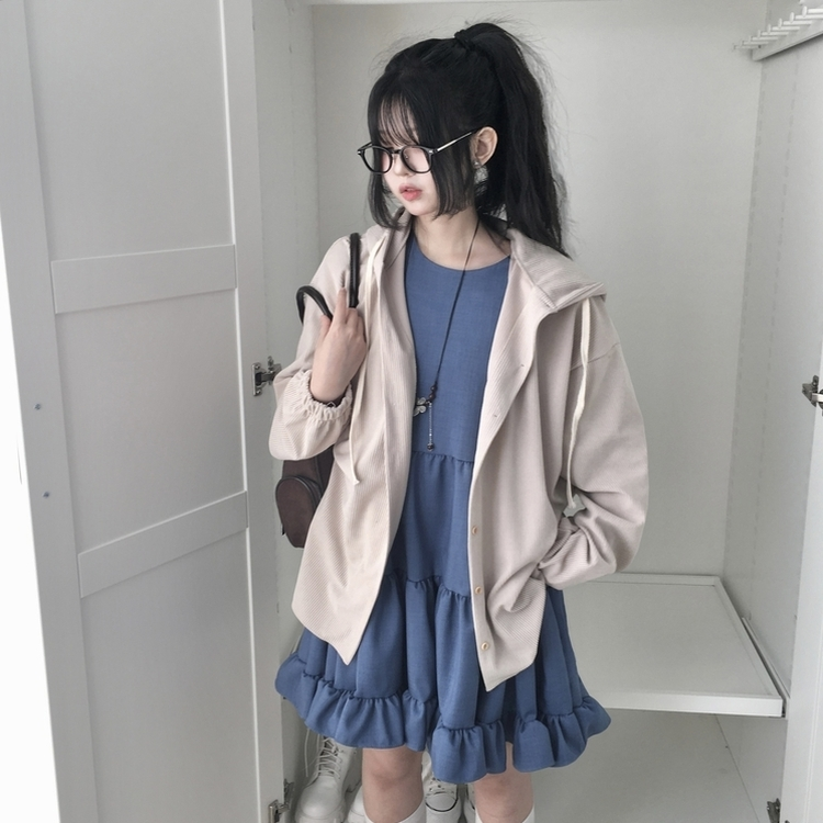 コーデュロイオーバーフィットフードシャツ BEIGE