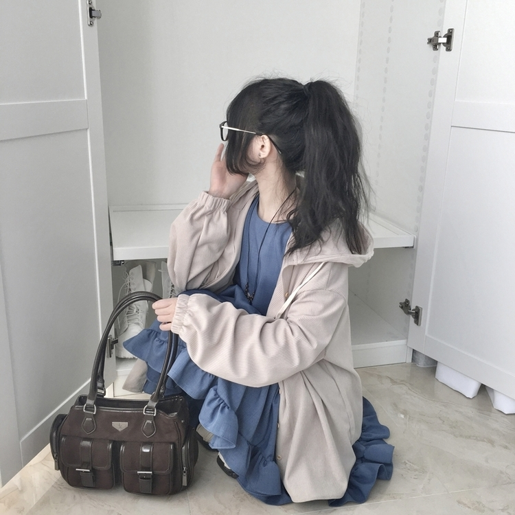 コーデュロイオーバーフィットフードシャツ BEIGE