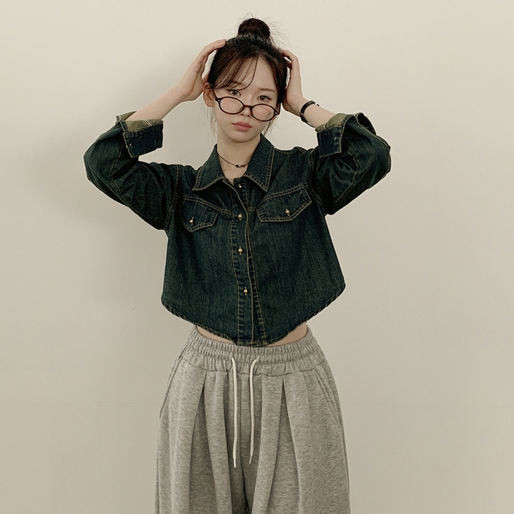 ウォッシングデニムシャツ DARK DENIM