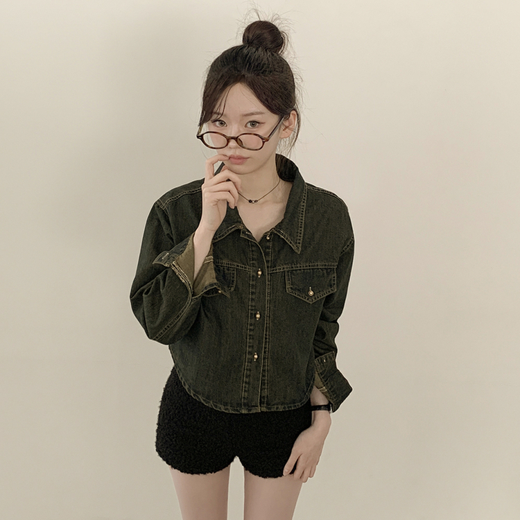 ウォッシングデニムシャツ BLACK DENIM