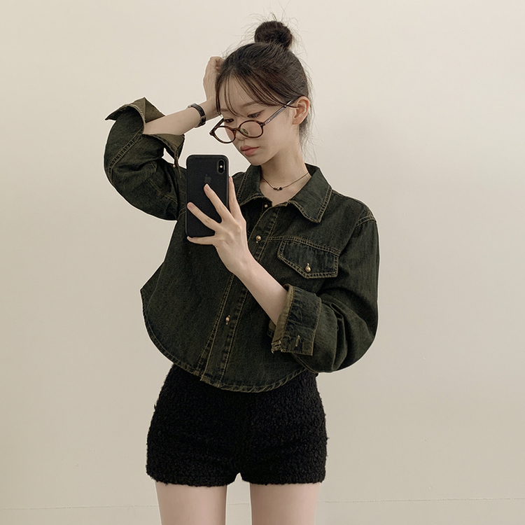 ウォッシングデニムシャツ BLACK DENIM