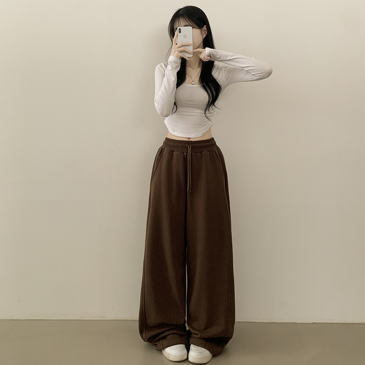 ストリングワイドジョガートレーニングパンツ(12color) BROWN