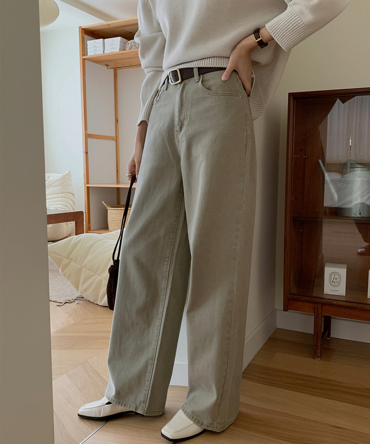 ベーシックワイドコットンパンツ