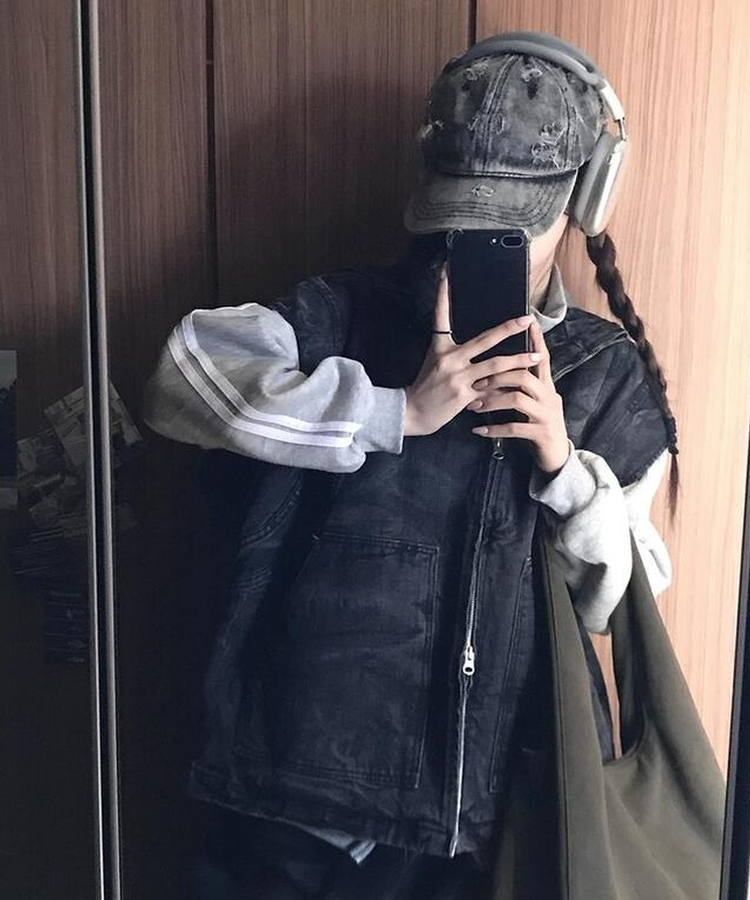デニムウォッシングベースボールキャップ GREY