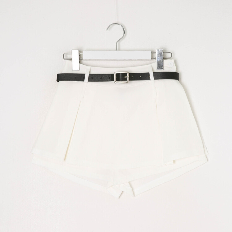 (벨트set) 유니크 플리츠 팬츠 미니스커트 (3color)