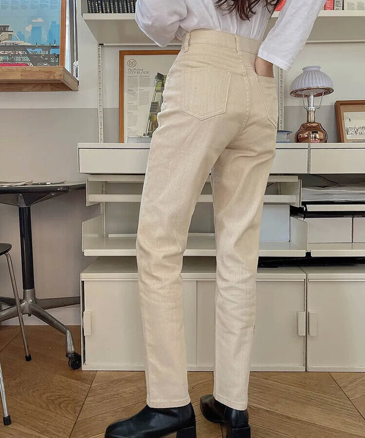 【丈別】ストレートパンツ IVORY