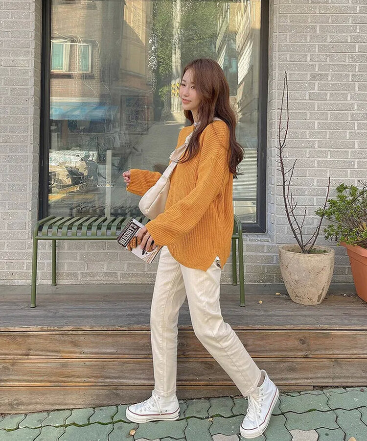 【丈別】ストレートパンツ IVORY