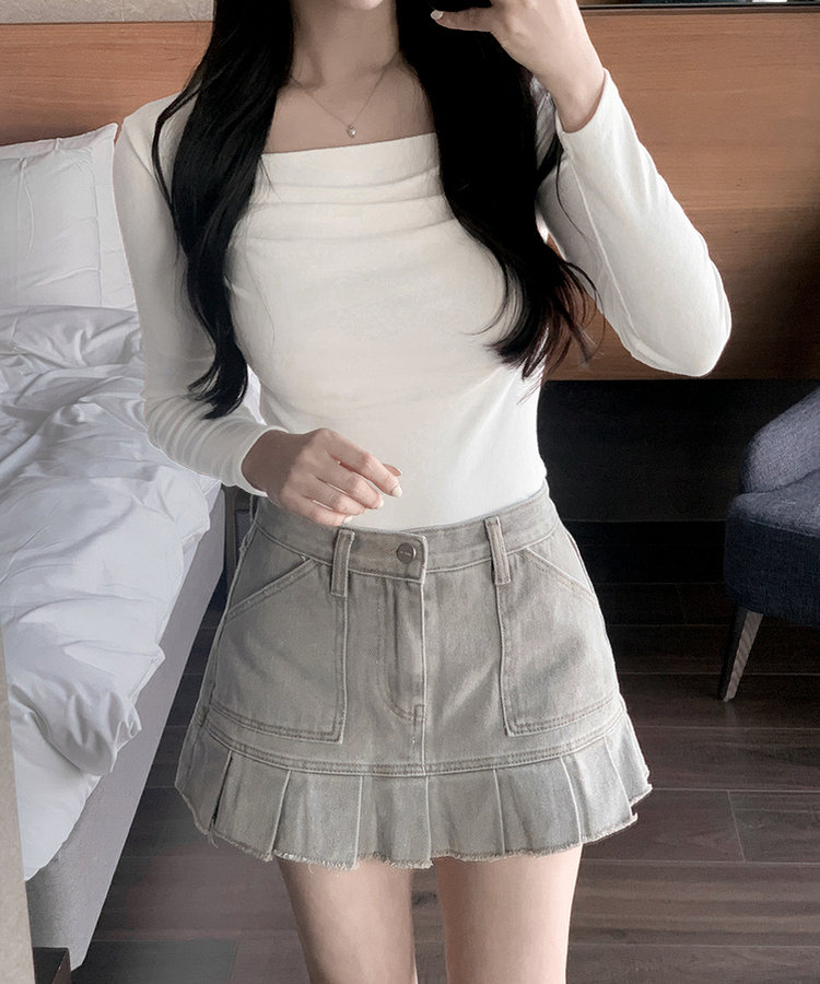 プリーツミニスカートパンツ BEIGE