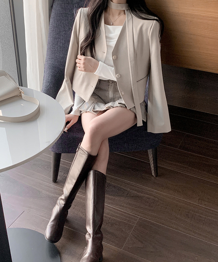 プリーツミニスカートパンツ BEIGE