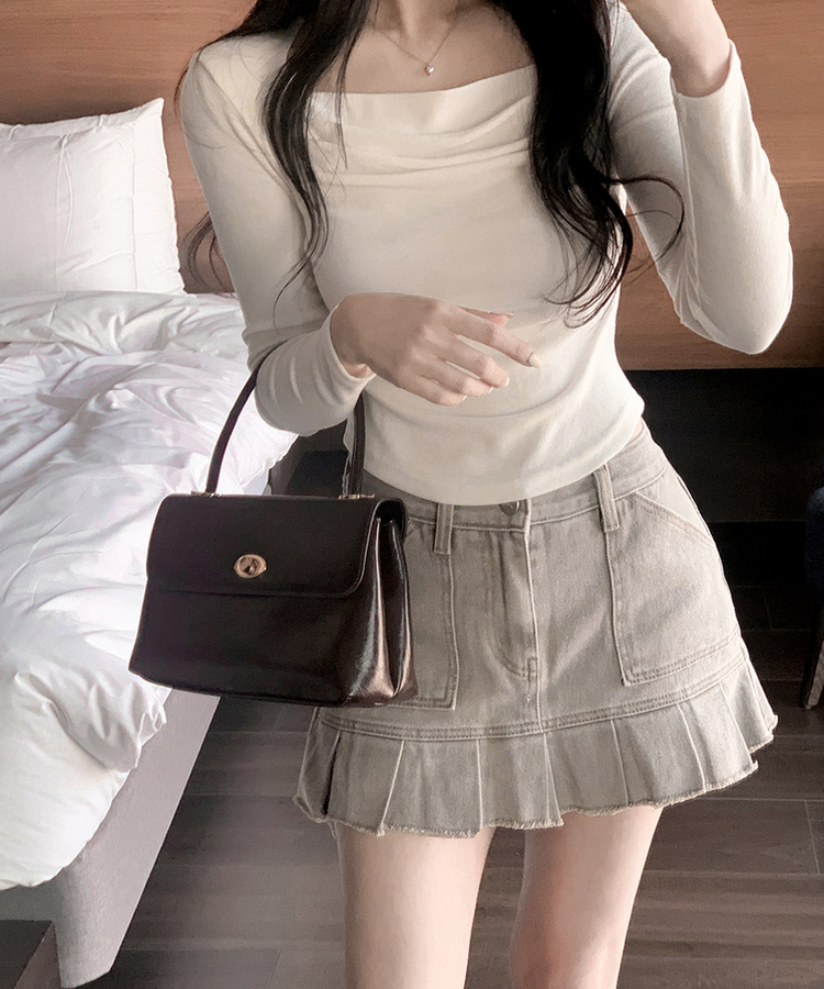 プリーツミニスカートパンツ BEIGE