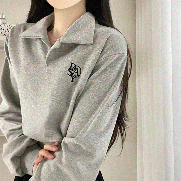 에디 자수 코르셋 오픈카라 맨투맨 4color