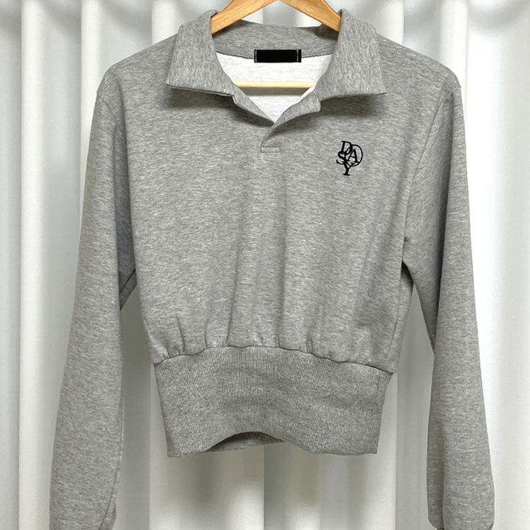 에디 자수 코르셋 오픈카라 맨투맨 4color