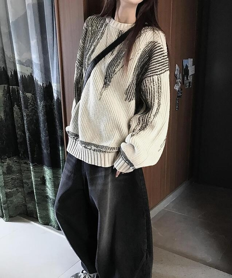 ワッぺンペインティングニット BEIGE