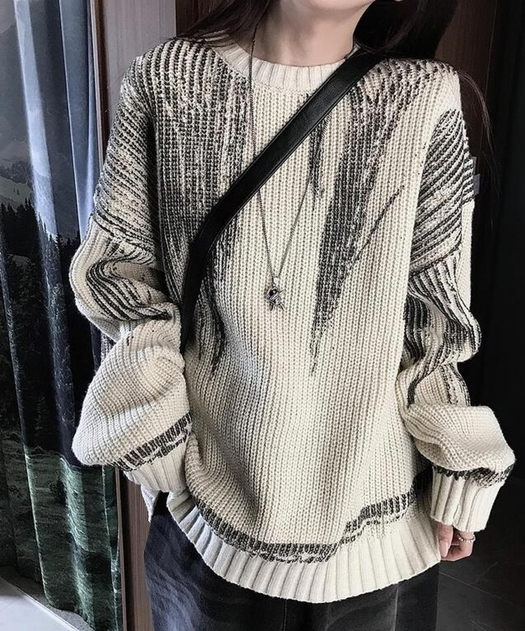 ワッぺンペインティングニット BEIGE